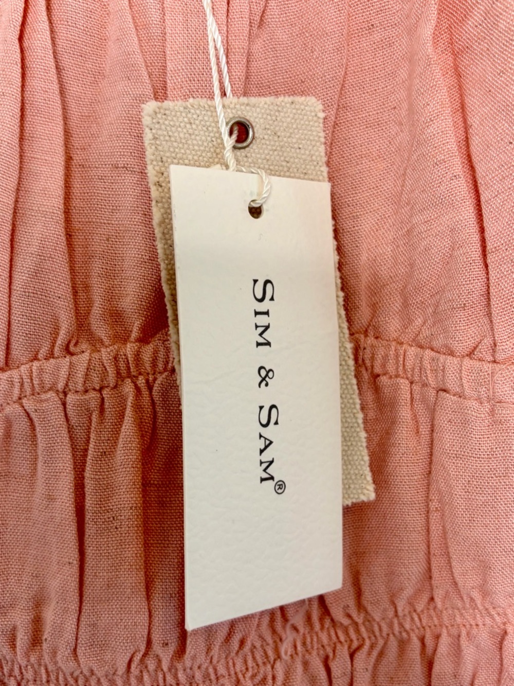 NWT Sim & Sam Pink Puff-Sleeve Maxi Dress with Smocked Waist Small Milkmaid - Picture 11 of 12